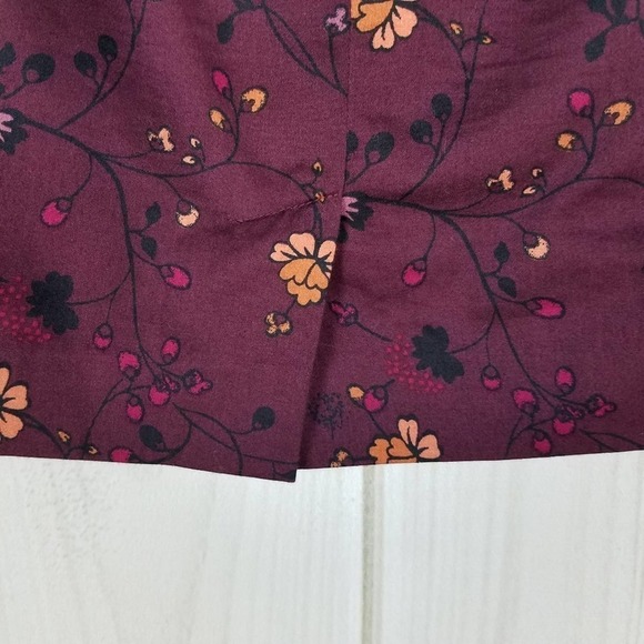 Ann Taylor LOFT Maroon Pink Print Mini Skirt - Picture 5 of 8